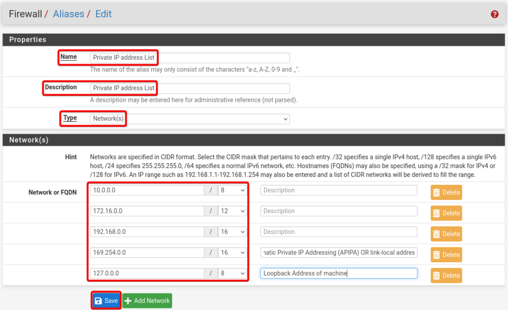 IP Alias Details