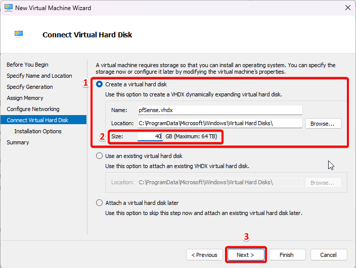 Virtual Disk Selection