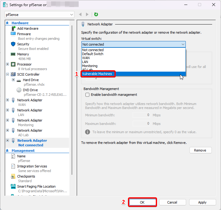 Vulnerable Machines Network Adapter