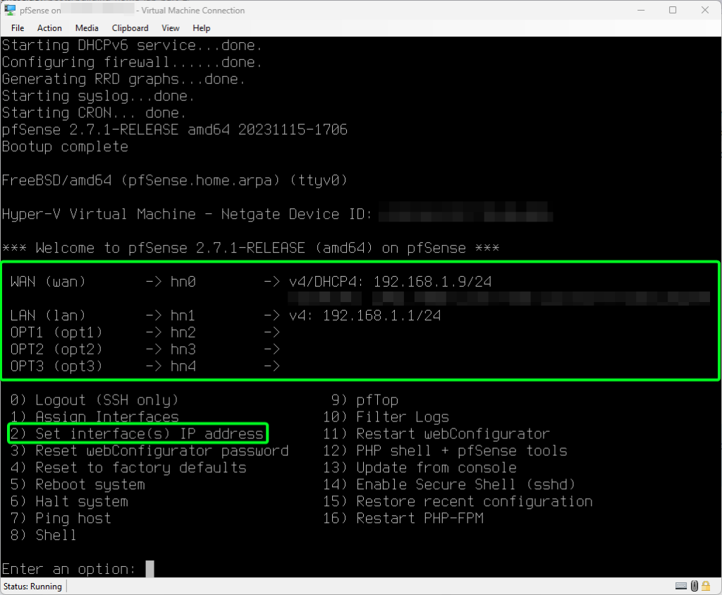 Configuring interfaces