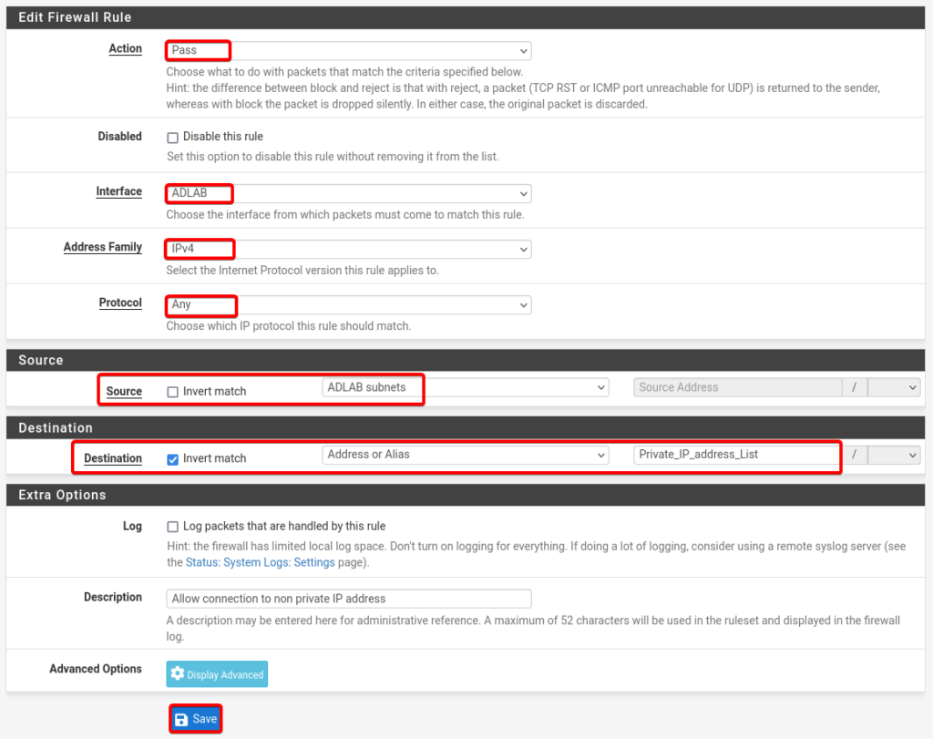 AD Firewall Rule