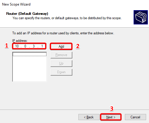 Default Gateway in DHCP