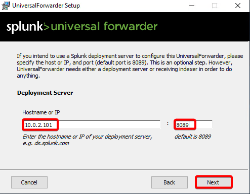 Universal forwarder hostname