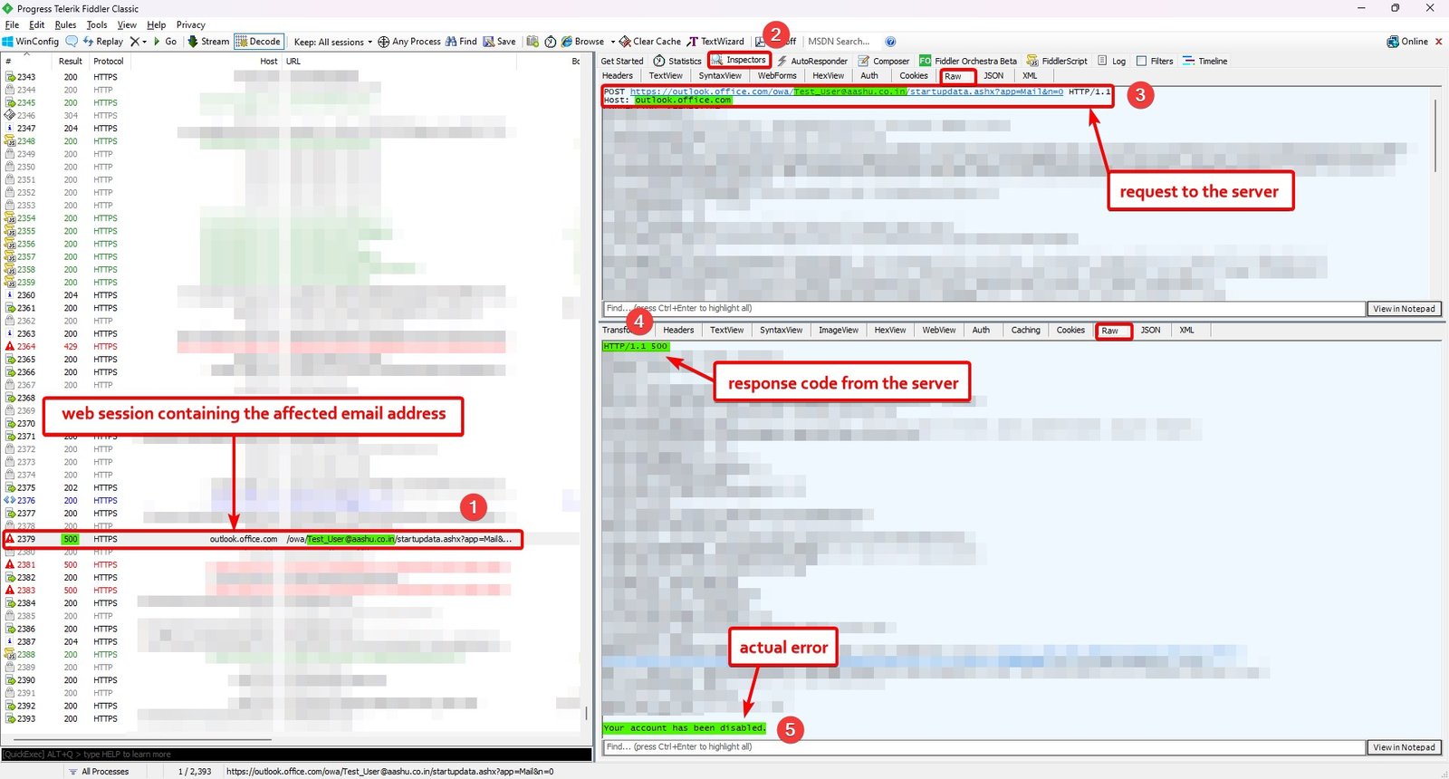 scenario 1 analysis in fiddler